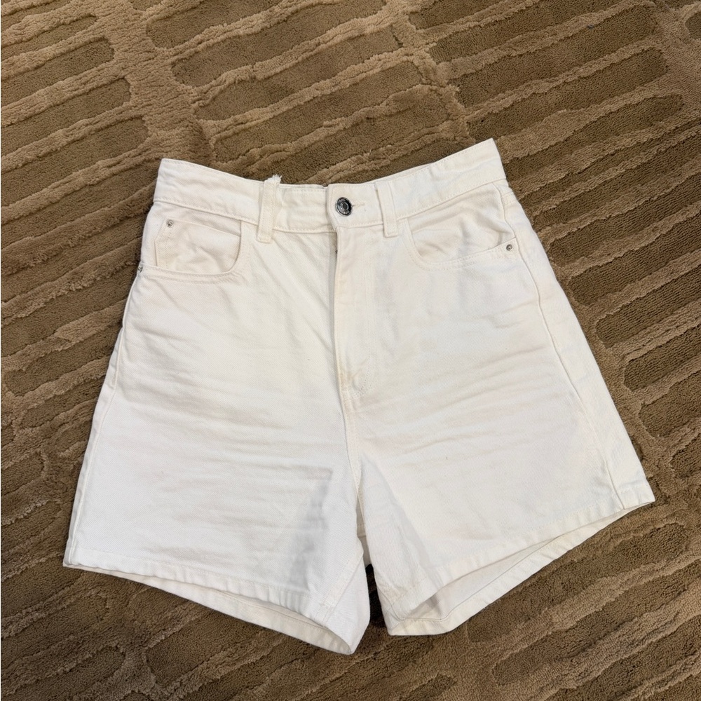 Zara White Jean Shorts